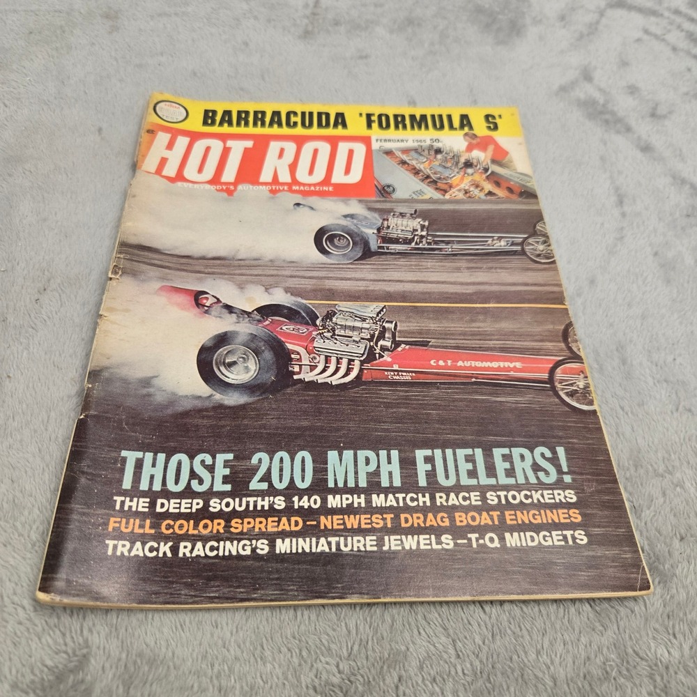 Hot Rod Magazine February 1965 Barracuda Formula S 200 MPH Fuelers Drag Racing